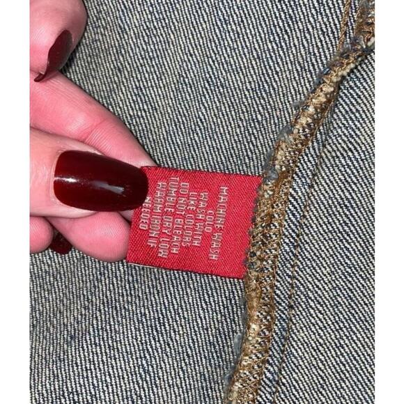 Chaps Denim Jacket Jean Blazer Button Front Utility Pocketed Long Sleeve SZ M - Picture 7 of 9